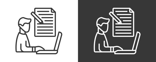 Copywriter Icon Set Vector Collection Isolated In Black And White