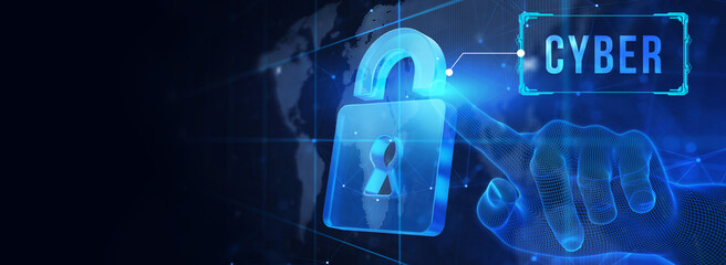 Cyber security data protection business technology privacy concept. 3d illustration