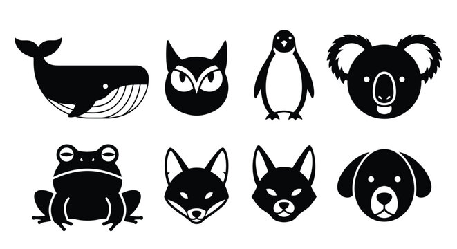 Charming animal icon collection for children's designs and educational use