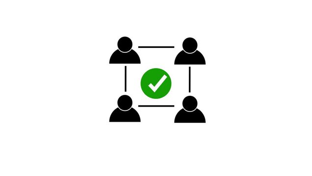 Successful Teamwork. Collaboration Icon Concept Animation Video - Transparent.
