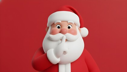 Obraz premium Detailed Close-Up of Santa Claus Silently Gesturing 