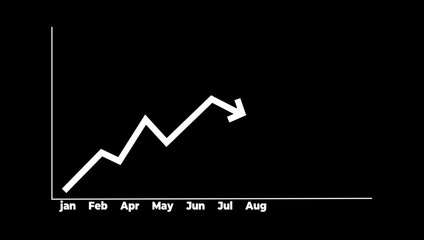 digital infographic of financial trends over twelve months. an annual data visualization. animated red line graph with data points. stock market chart. - Powered by Adobe