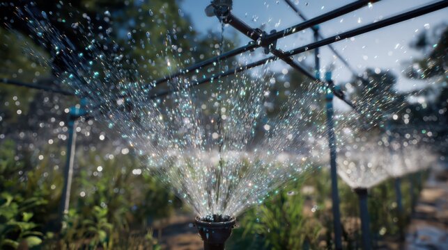 Smart irrigation system working under sunlight for efficient water management in gardens