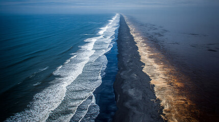 Ocean wave cleansing burned soil symbolizing renewal and restoration powerful natural force healing environment and bringing life back to scorched land in dynamic realistic scene