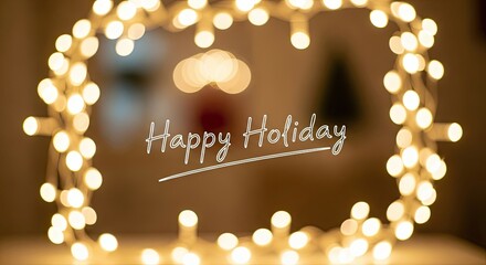 Warm Yellow Lights Creating a Festive Holiday Atmosphere