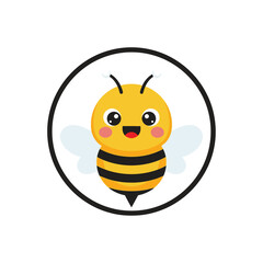 This adorable bee illustration with a sweet smile and charming details is perfect for adding a touch of whimsy and cheer to any project or design.