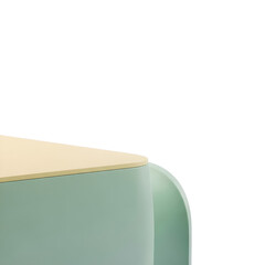 Minimalist modern pastel green and beige furniture corner studio detail for interior design isolated PNG with Transparent Background