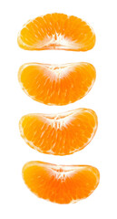 Juicy fresh orange tangerine fruit segments for healthy snack and food preparation. isolated PNG with Transparent Background