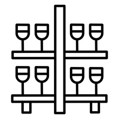 Glasses Display Shelf Outline