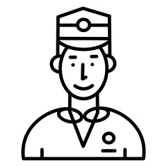 Bartender Waiter Outline Icon