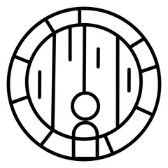 Wooden Wine Barrel Outline