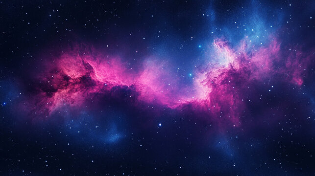 A vibrant particle nebula interwoven with digital overlays, combining cosmic energy and futuristic circuitry in a luminous