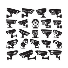 "Surveillance Camera Icons Collection for Branding & Graphics"
