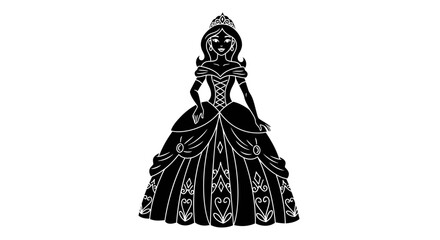 Elegant princess with tiara and ball gown, perfect for fairytale designs