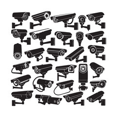 "Surveillance Camera Icons Collection for Branding & Graphics"