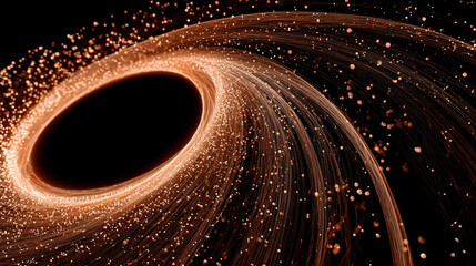 Particle wave forming circular abstract shape representing flow of energy motion digital patterns and futuristic visualization in mesmerizing and dynamic conceptual composition