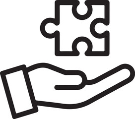 Obraz premium Hand holding a puzzle piece symbolizing solutions and ideas