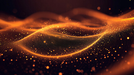 Particle wave forming circular abstract shape representing flow of energy motion digital patterns and futuristic visualization in mesmerizing and dynamic conceptual composition