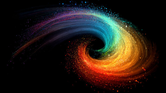 Particle wave forming circular abstract shape representing flow of energy motion digital patterns and futuristic visualization in mesmerizing and dynamic conceptual composition