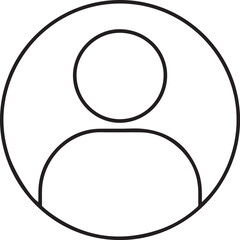 Simple outline icon of a person silhouette in a circle
