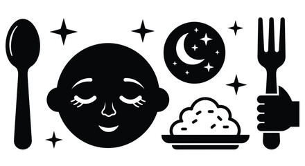 Sleepy baby enjoying a tasty meal under the stars at bedtime