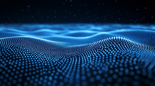 A mesmerizing particle wave arranges into a perfect circular pattern, glowing and flowing dynamically, creating a sense of motion and harmony in abstract form.
