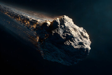 Scientific Visualization of a Realistic Asteroid in Deep Space