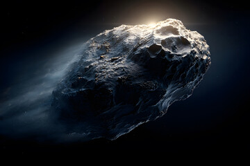 Scientific Visualization of a Realistic Asteroid in Deep Space