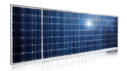 High-efficiency solar panel on a white background.