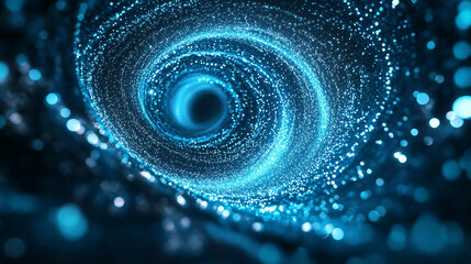 A mesmerizing particle wave arranges into a perfect circular pattern, glowing and flowing dynamically, creating a sense of motion and harmony in abstract form.
