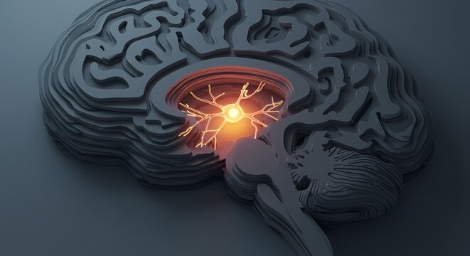 Abstract representation of a brain with glowing neural connections, symbolizing creativity and thought