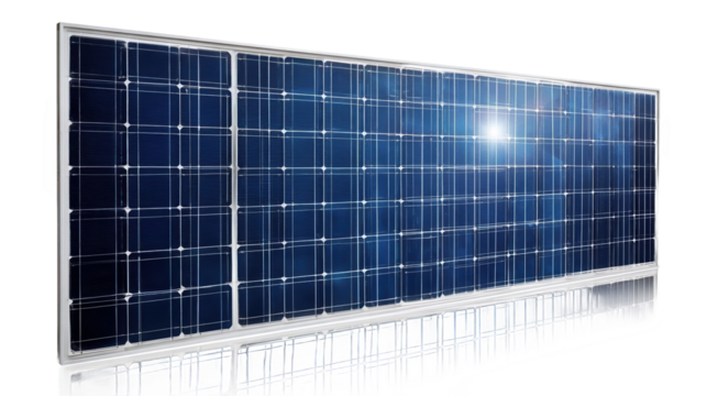 High-efficiency solar panel on a white background.