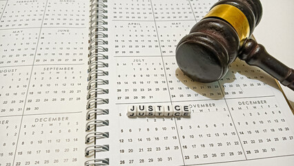 The concepts of Justice and Time are placed on the annual calendar with the word 