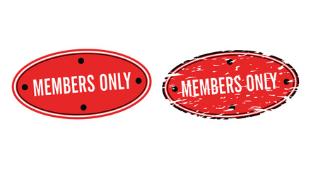 Exclusive access with a striking members only badge in red and white
