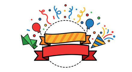 Celebrate special occasions with this fun banner and confetti design