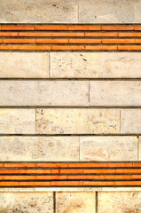 Colorful stone wall background close up view