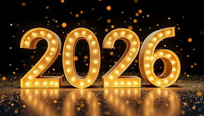 Glowing Golden 2026 New Year Celebration