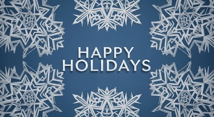 Happy Holidays Winter Snowflakes Festive Greeting Background