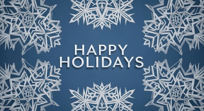 Happy Holidays Winter Snowflakes Festive Greeting Background - Powered by Adobe