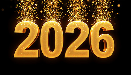 Glowing Golden 2026 New Year Celebration