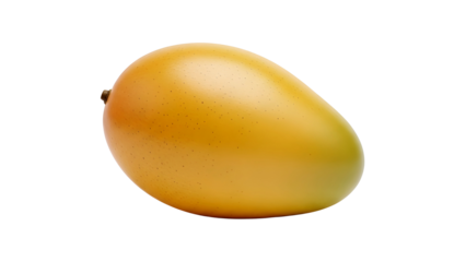 A single ripe yellow plum fruit with smooth skin and a slight sheen isolated on transparent background