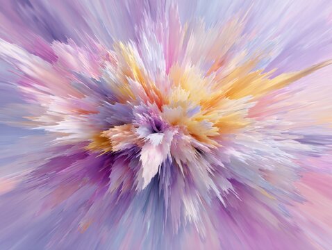 Vibrant Abstract Explosion of Pastel Colored Spiky Particles burst colorful - Powered by Adobe
