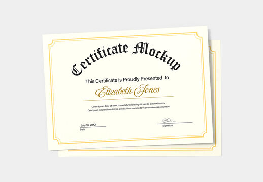 Two Certificate Mockup Template