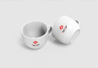 Double Tea Cup Mockup Template