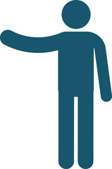 Man icon, blue color, stick figure people, human silhouettes, stickmen isolated on white background