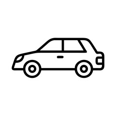 Obraz premium Simple line drawing of a compact car in side view 