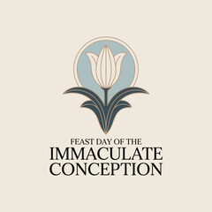 Feast Day of the Immaculate Conception Holy Lily Symbol Religious Artwork