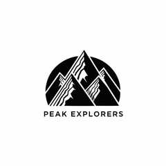 Peak Explorers Mountain Logo Design.