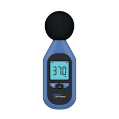 Portable sound level meter with visual display of sound levels in different environments for effective noise pollution monitoring.