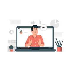 Webinar Semi Flat Illustrations vector 